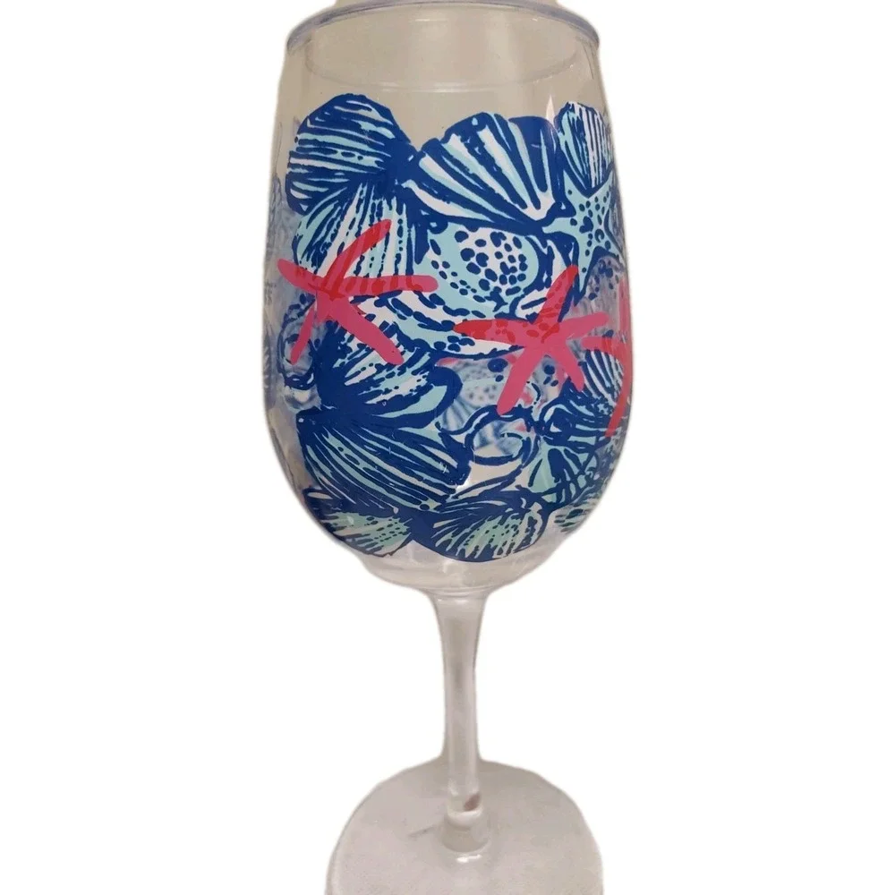 Lilly Pulitzer Acrylic Wine Glass- She She Shell